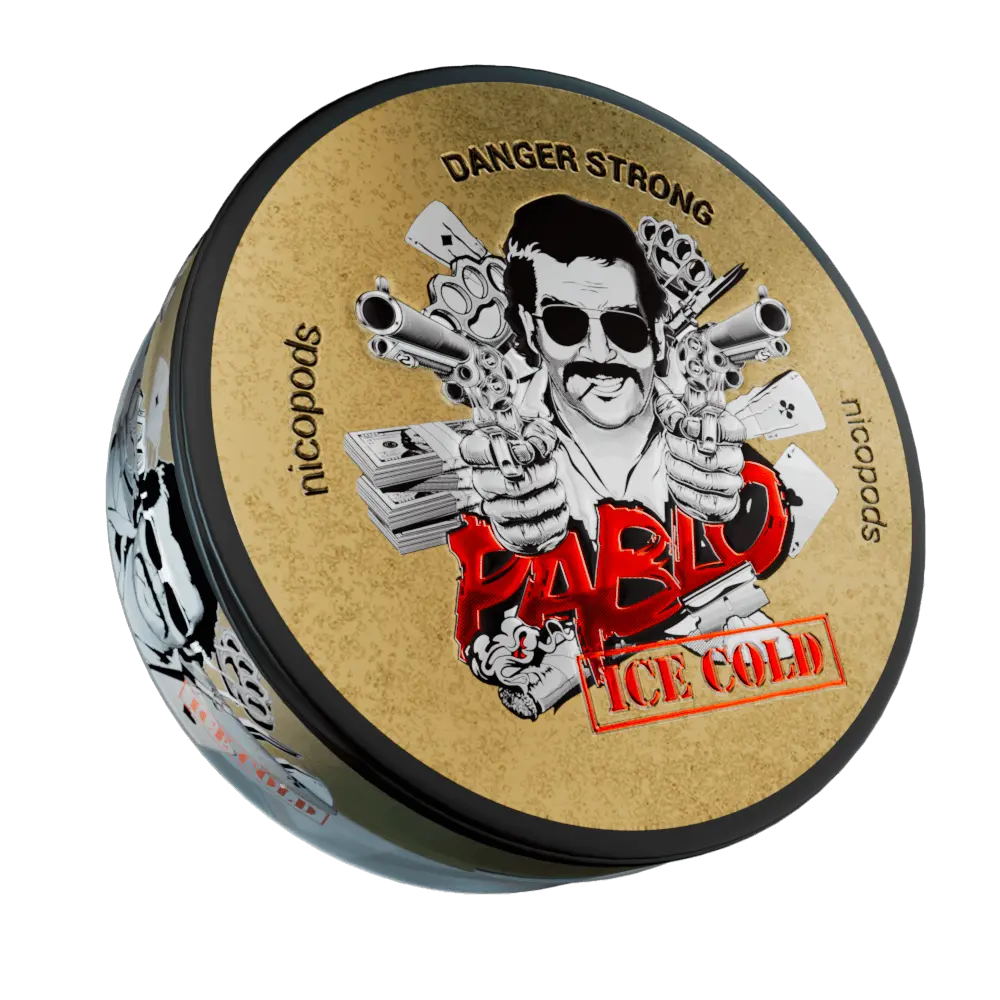 Pablo Ice Cold can, the flagship mint flavor at 24 mg per pouch, nearly twice Killa