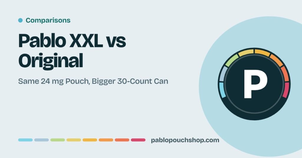 Pablo XXL vs Original: Same 24 mg Pouch, Bigger 30-Count Can